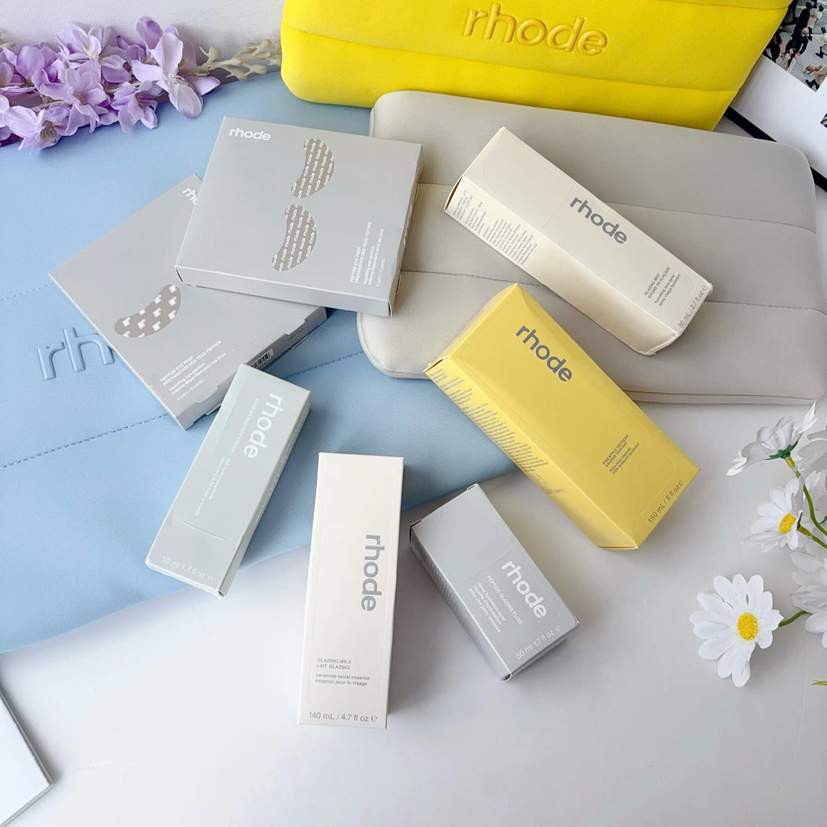 Rhode Skincare Essentials – Glazing Milk, Pineapple Refresh, Face Cream & Eye Patches
